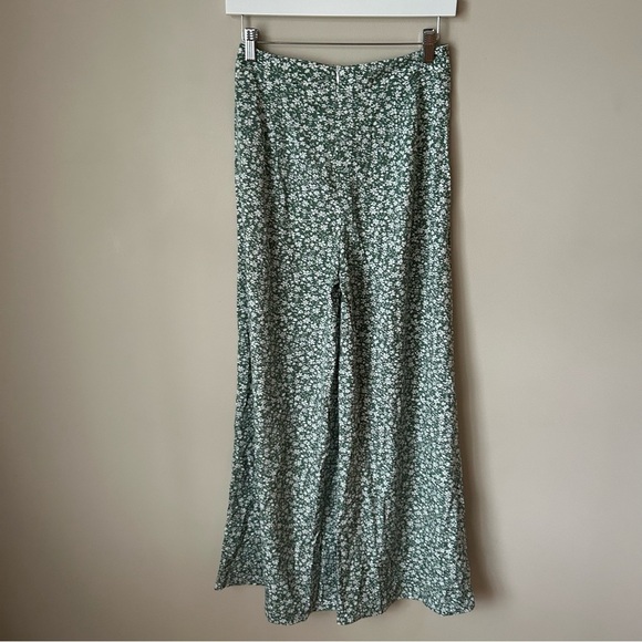 NWOT SHEIN Green Floral Zip Up Flowy Wide Leg Pants Women’s Size Small - Picture 6 of 7